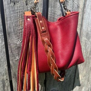 Easten Leathers Red Bison Bucket Bag